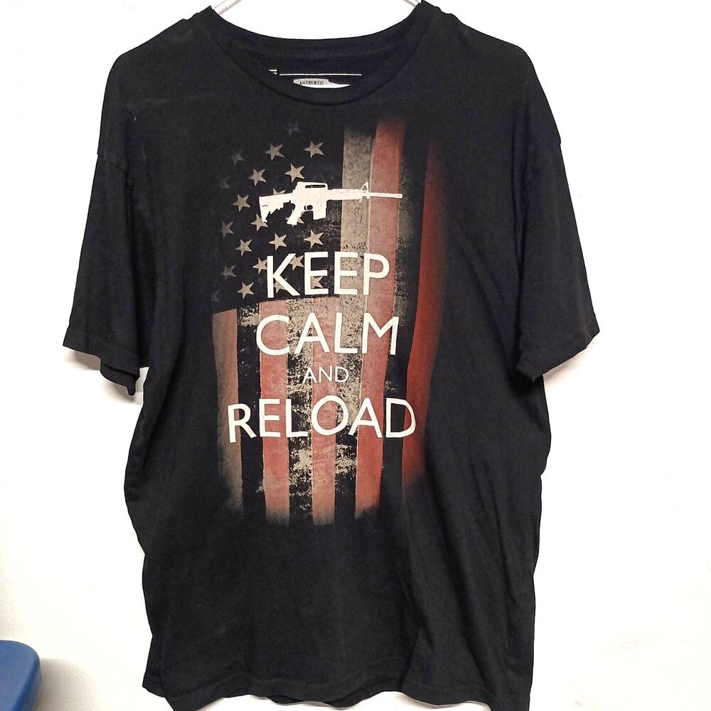 BROTHERS & ARMS Patriotic Short Sleeve T-Shirt Black SZ L